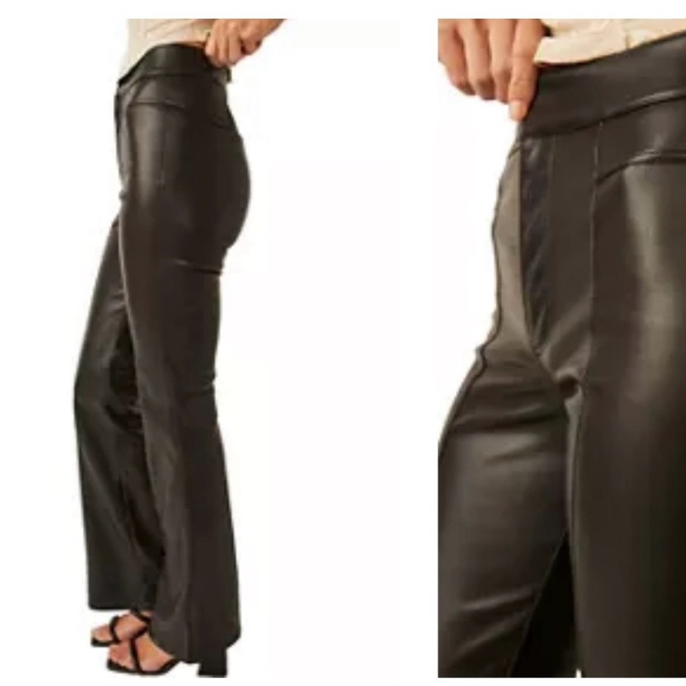 Free People Vegan Leather Flare Pants